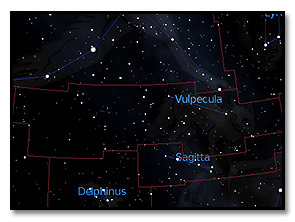 тусклое созвездие северного полушария Vulpecula